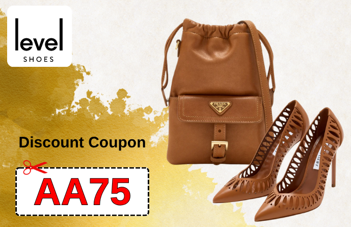 Level Shoes promo code AA75 luxury discount coupon for designer shoes and bags