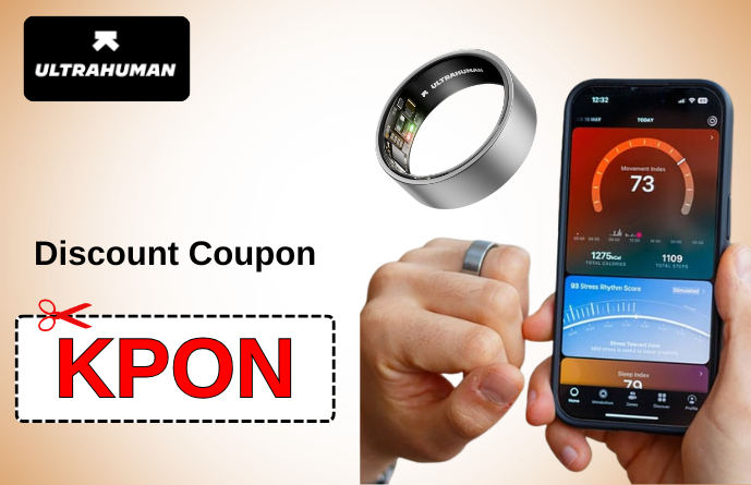 Ultrahuman Ring Pro in Aster Black with verified KPON first-time buyer coupon from Promocode.sale 2026.