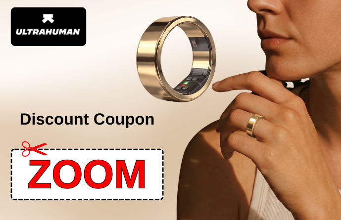 Ultrahuman Ring Pro in Bionic Gold with verified ZOOM coupon code from Promocode.sale 2026.