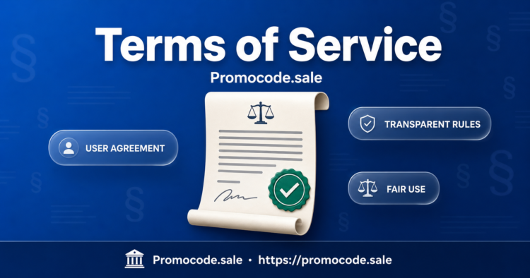 Promocode.sale Terms of Service — official user agreement and site rules