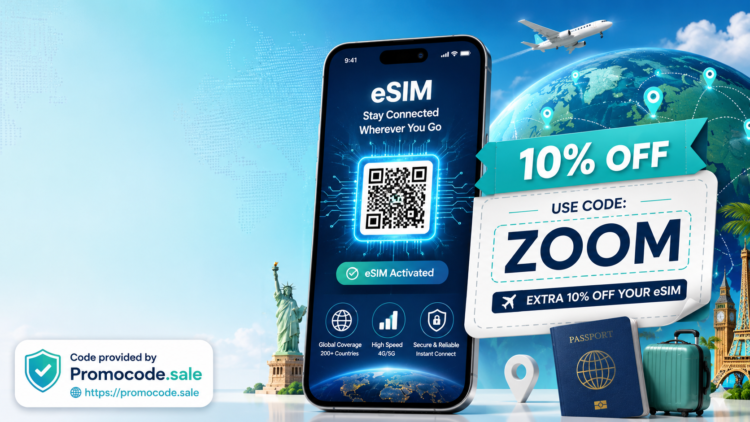 eSIM4Travel promo code ZOOM for 10% OFF on travel eSIM plans in 2026, provided by Promocode.sale