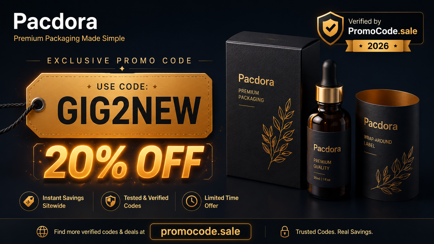 Pacdora coupon code GIG2NEW for 20% off Pacdora packaging-design subscriptions in 2026, verified by PromoCode.sale