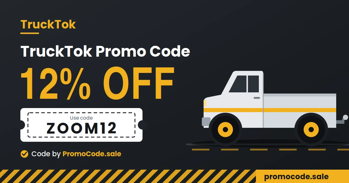 TruckTok discount code ZOOM12 for 12% off from PromoCode.sale